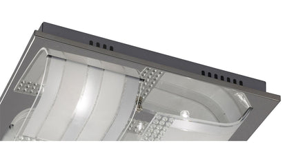Diyas Charis Square Flush  Large 4 Light G9 Polished Chrome/Glass/Crystal Ceiling Light Fitting