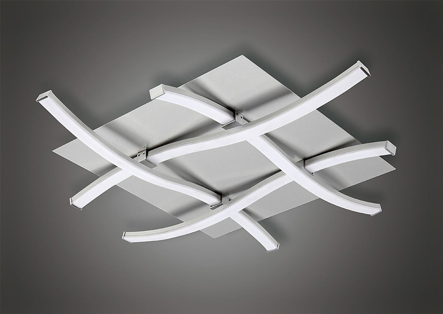 Mantra M4999 Nur Square Ceiling 34W LED 3000K, 2600lm, Dimmable Silver/Frosted Acrylic/Polished Chrome, 3yrs Warranty - M4999 Ceiling