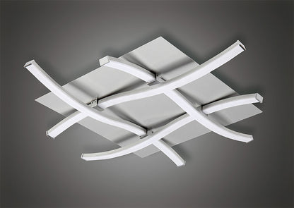 Mantra M4999 Nur Square Ceiling 34W LED 3000K, 2600lm, Dimmable Silver/Frosted Acrylic/Polished Chrome, 3yrs Warranty - M4999 Ceiling