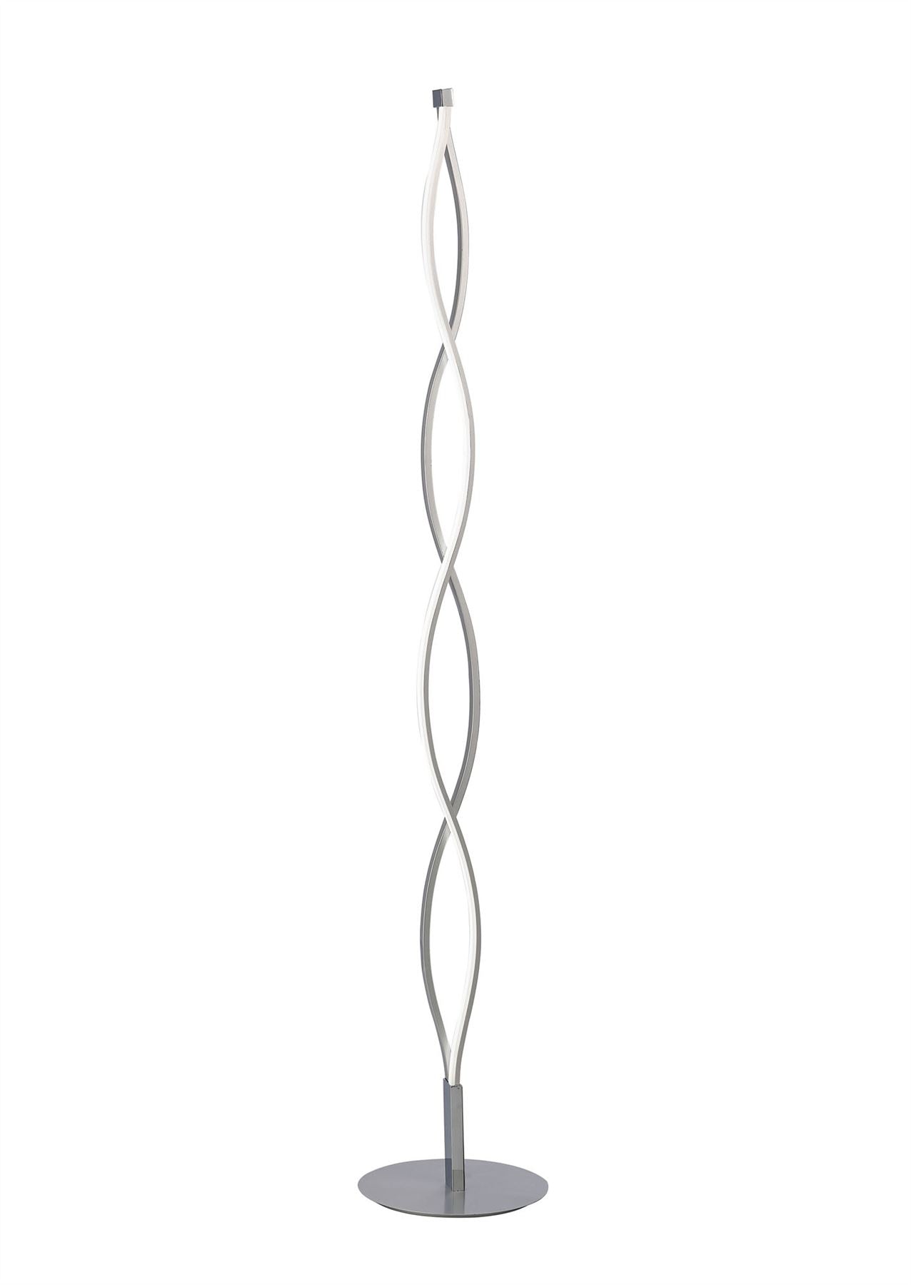 Mantra M4861 Sahara Floor Lamp 21W LED 3000K, 1470lm, Silver/Frosted Acrylic/Polished Chrome, 3yrs Warranty