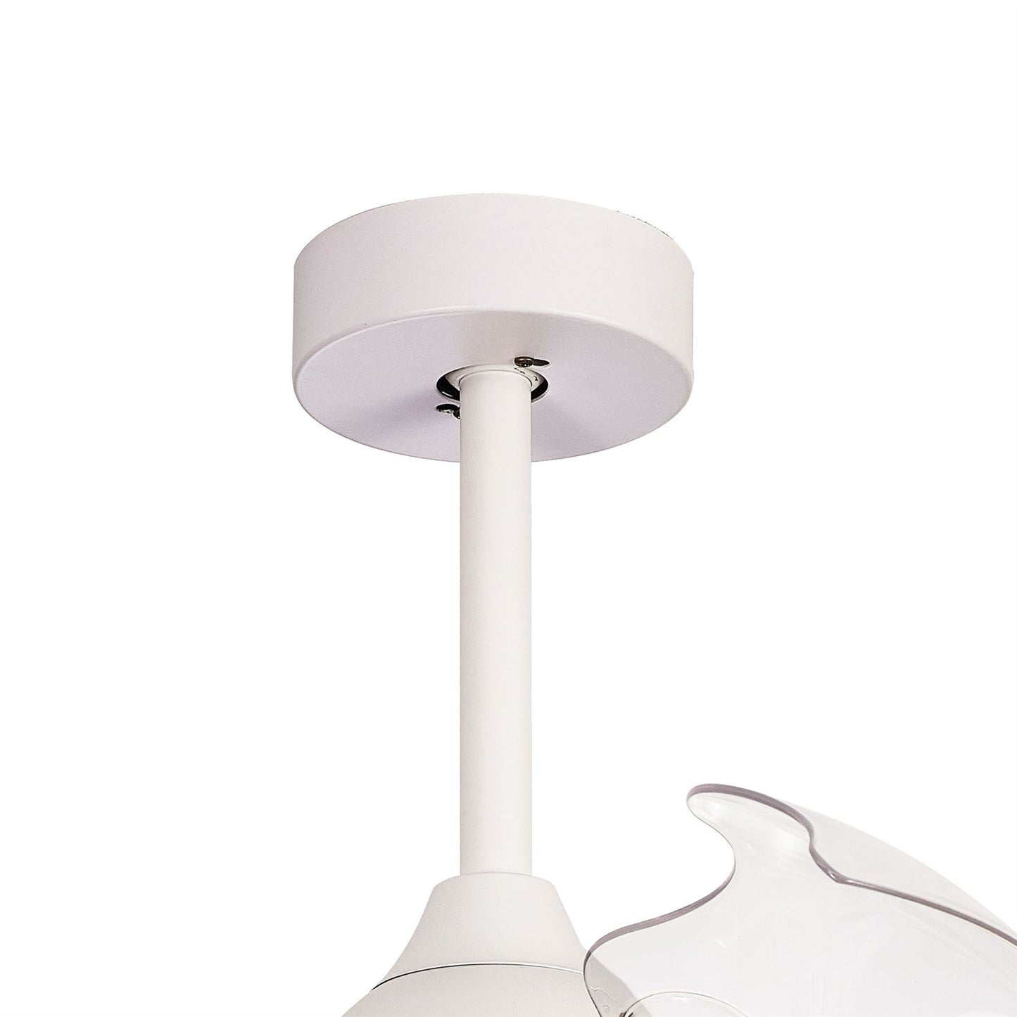 Coin Mini 45W LED Dimmable Ceiling Light With Built-In 25W DC Reversible Fan, Remote & APP Control, White, 2500lm, 5yrs Warranty