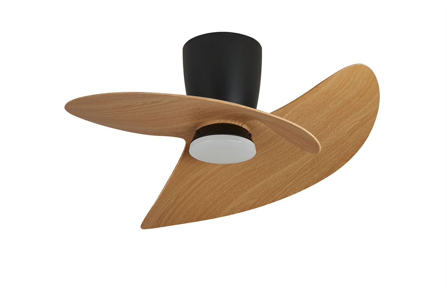 Ona 70cm 18W LED Dimmable Ceiling Light With Built-In 30W DC Fan, 3000-5000K Remote Control, 3600lm, Black/Wood, 5yrs Warranty