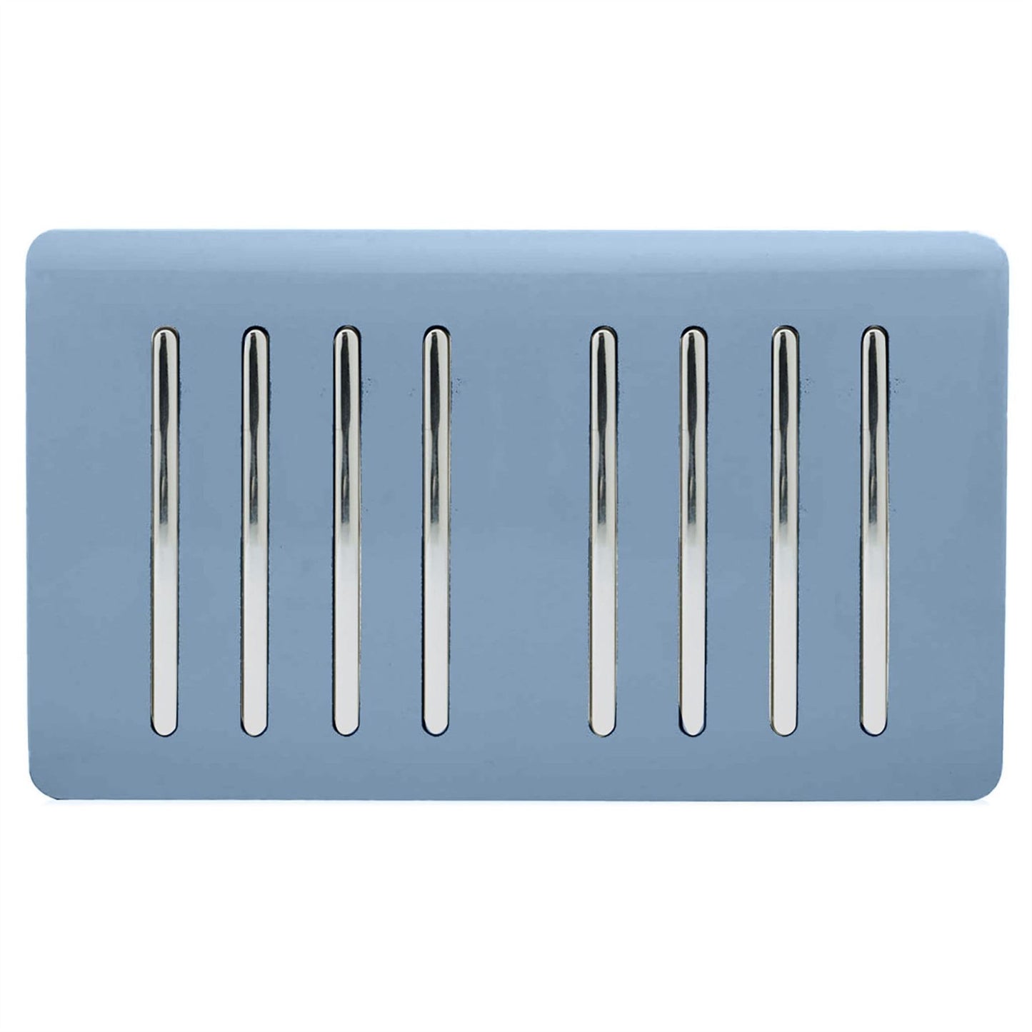 Trendi Artistic Modern Glossy 8 Gang 2 Way Rocker  Double Plate Tactile Light Switch Sky
