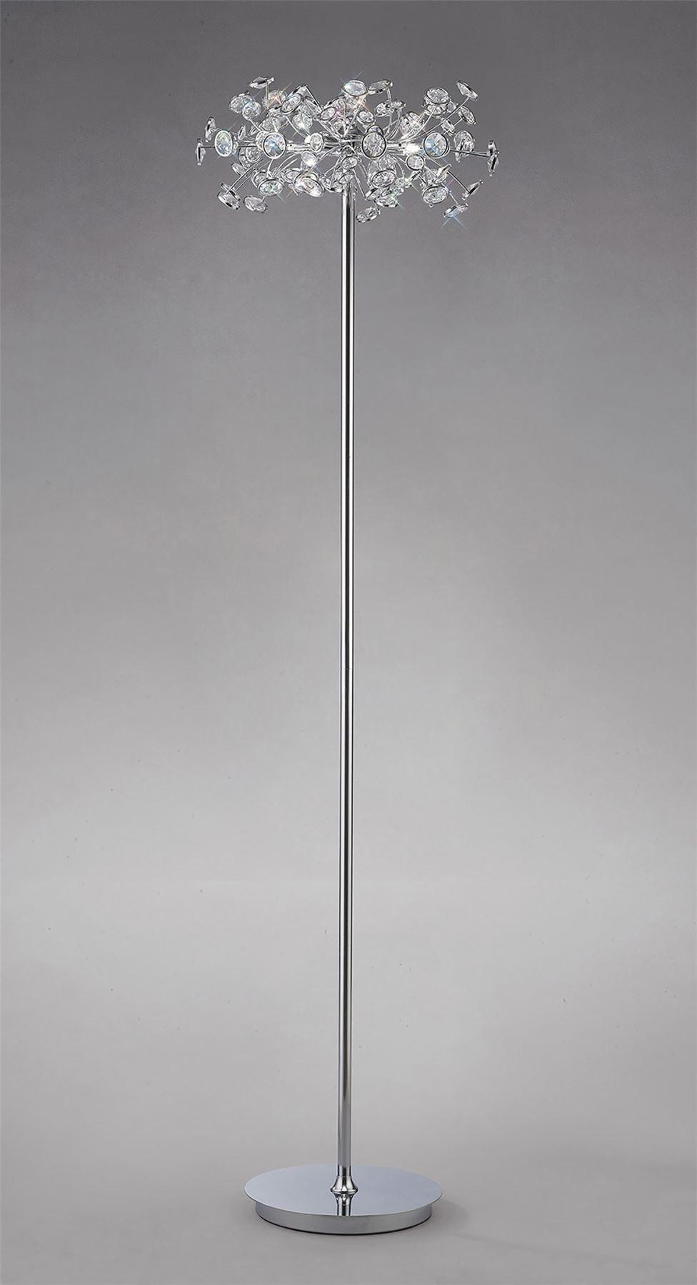 Diyas Savanna Floor Lamp 3 Light G9 Polished Chrome/Crystal, NOT LED/CFL Compatible
