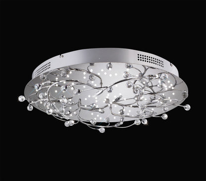 Diyas Fia 59cm Flush  Round 6 Light G4 with White LEDs Polished Chrome/Crystal, NOT LED/CFL Compatible Ceiling Light Fitting