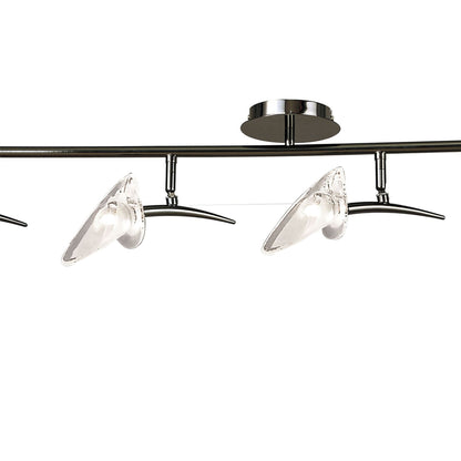 Mantra Flavia Linear Spot Light 3 Light G9 with Adjustable Heads, Black Chrome