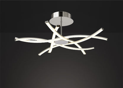 Mantra M5917 Aire LED Ceiling 70.5cm Round 42W 3000K, 3700lm, Dimmable, Silver/Frosted Acrylic/Polished Chrome, 3yrs Warranty - M5917 Ceiling
