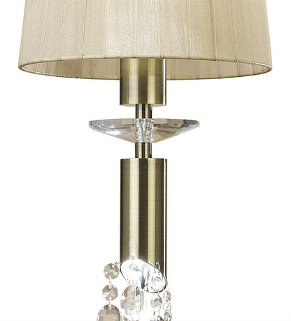 Mantra M3881 Tiffany Pendant 1+1 Light E27+G9, Antique Brass with Soft Bronze Shade & Clear Crystal