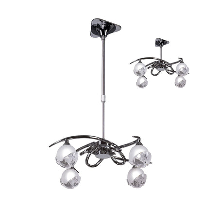 Mantra M0802 Fragma Telescopic Semi Flush Convertible 4 Light G9, Polished Chrome