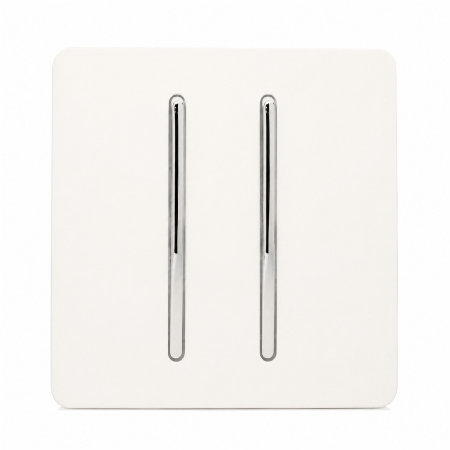 Trendi Switch 2 Gang Retractive Home Automation Switch in Matt White - ART-SSR2MWH