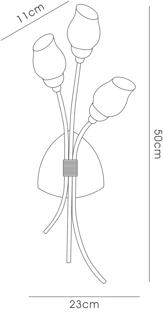 Diyas Rimini Wall Light 3 Light G9 Satin Brass/Opal Glass