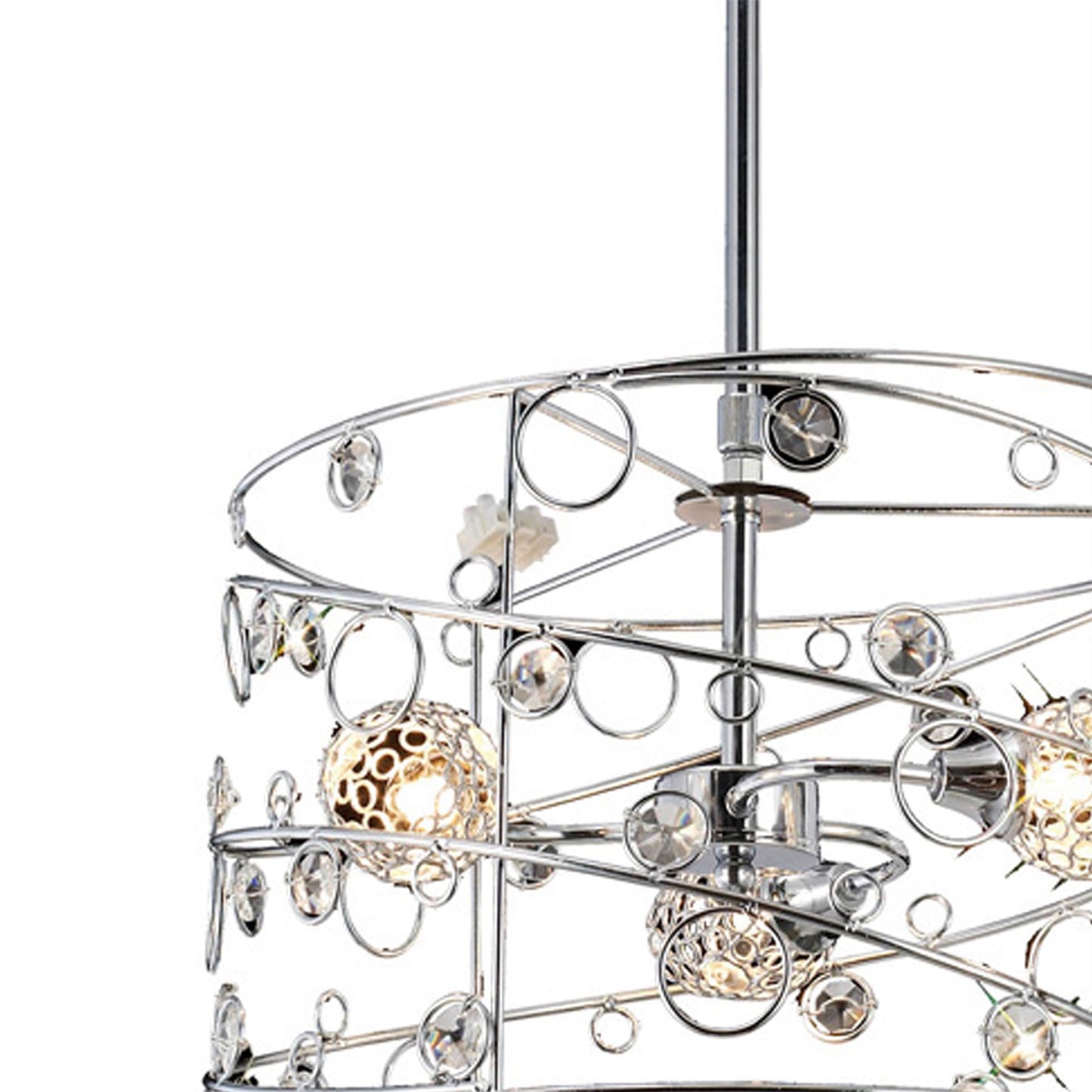 Diyas Sorrento 38cm  Cylinder 3 Light G9 Polished Chrome/Crystal Ceiling Pendant Light Fitting