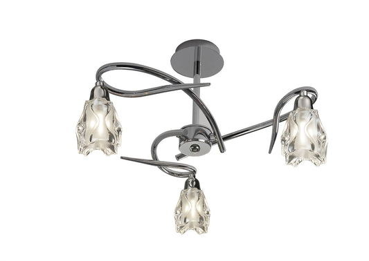 Mantra Amel 42cm Ceiling E14 3 Light Polished Chrome