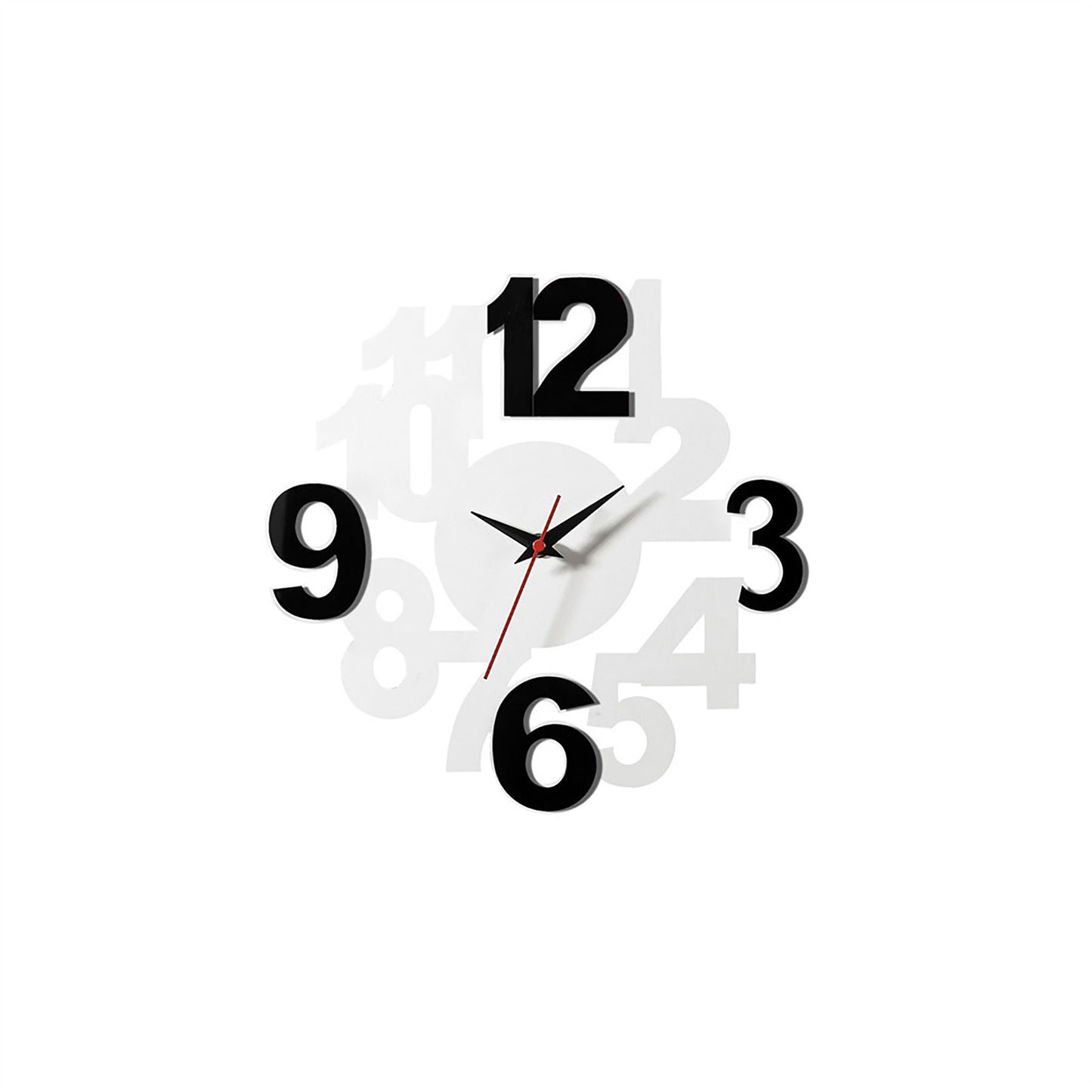Diyas Home (DH) Infinity Numbers Clock Black/White Wall