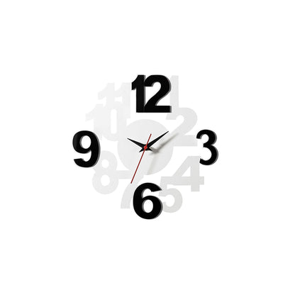 Diyas Home (DH) Infinity Numbers Clock Black/White Wall