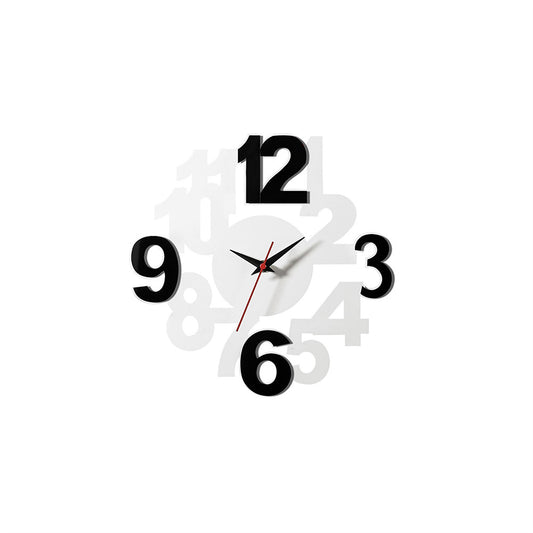 Diyas Home (DH) Infinity Numbers Clock Black/White Wall
