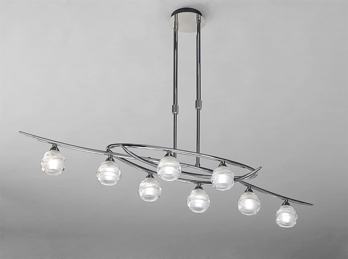 Mantra M1800 Loop Rectangular Telescopic 8 Light G9 ECO Line, Polished Chrome