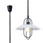 Deco Riva Rise & Fall Pendant 1 Light E27, Matt Black/Opal White Glass Shade