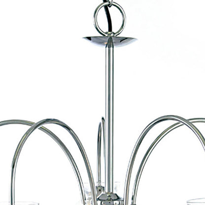 Diyas Malvina 64cm /Semi Flush 5 Light G9 Polished Chrome/Clear Glass Ceiling Pendant Light Fitting