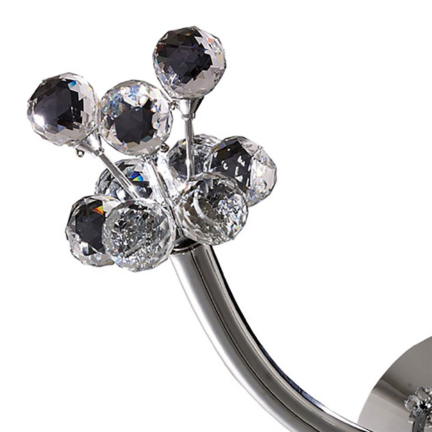 Diyas Octavia Wall Light Switched 1 Light G4 Right Facing Polished Chrome/Crystal, NOT LED/CFL Compatible