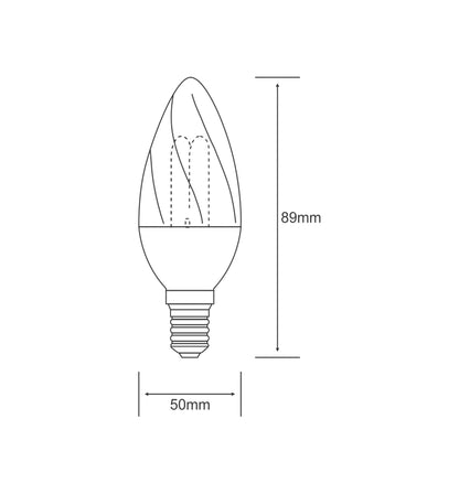 Luxram Extra Mini Sup Twisted Candle Extra Mini Supreme Twisted Candle E14 7W 2700K Compact Fluorescent Compact