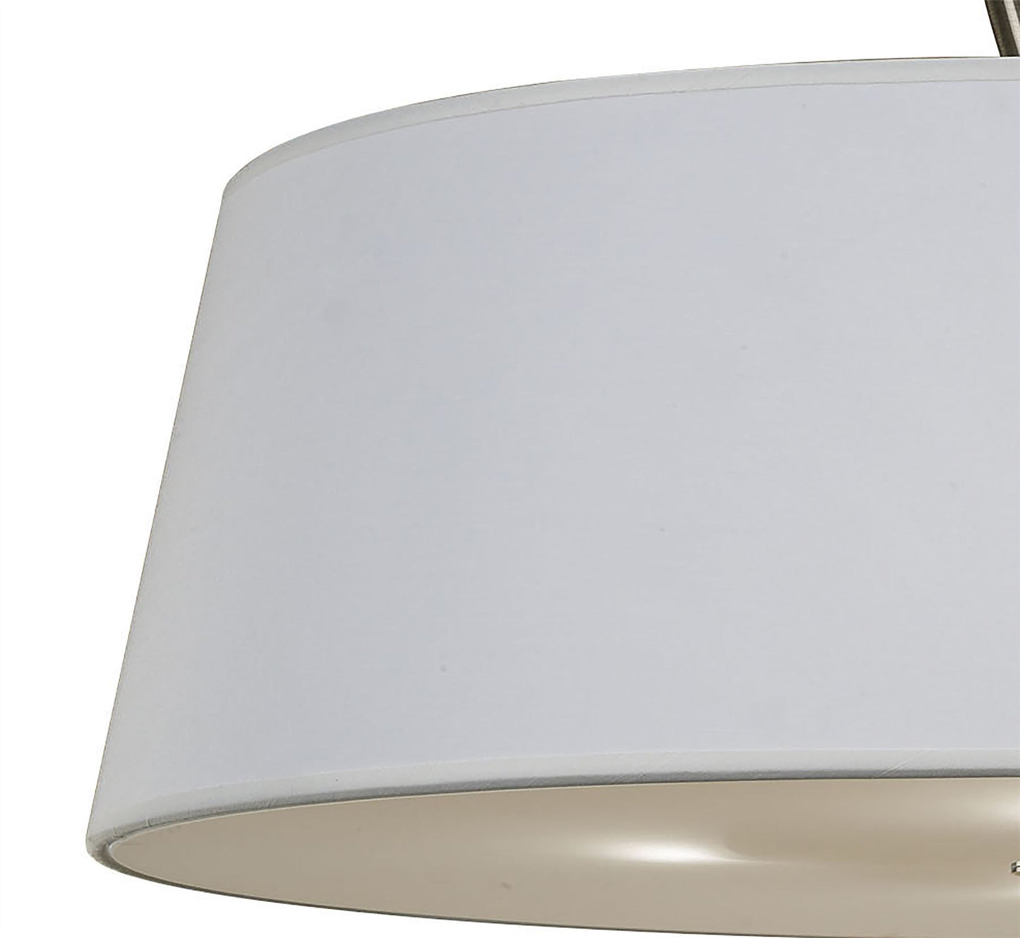 Mantra Ninette 60cm Semi Flush 4 Light E27, Antique Brass with Ivory White Shade