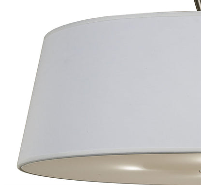 Mantra Ninette 60cm Semi Flush 4 Light E27, Antique Brass with Ivory White Shade