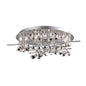 Diyas Aviance 58cm Flush  8 Light G4 Polished Chrome/Crystal, NOT LED/CFL Compatible Ceiling Light Fitting