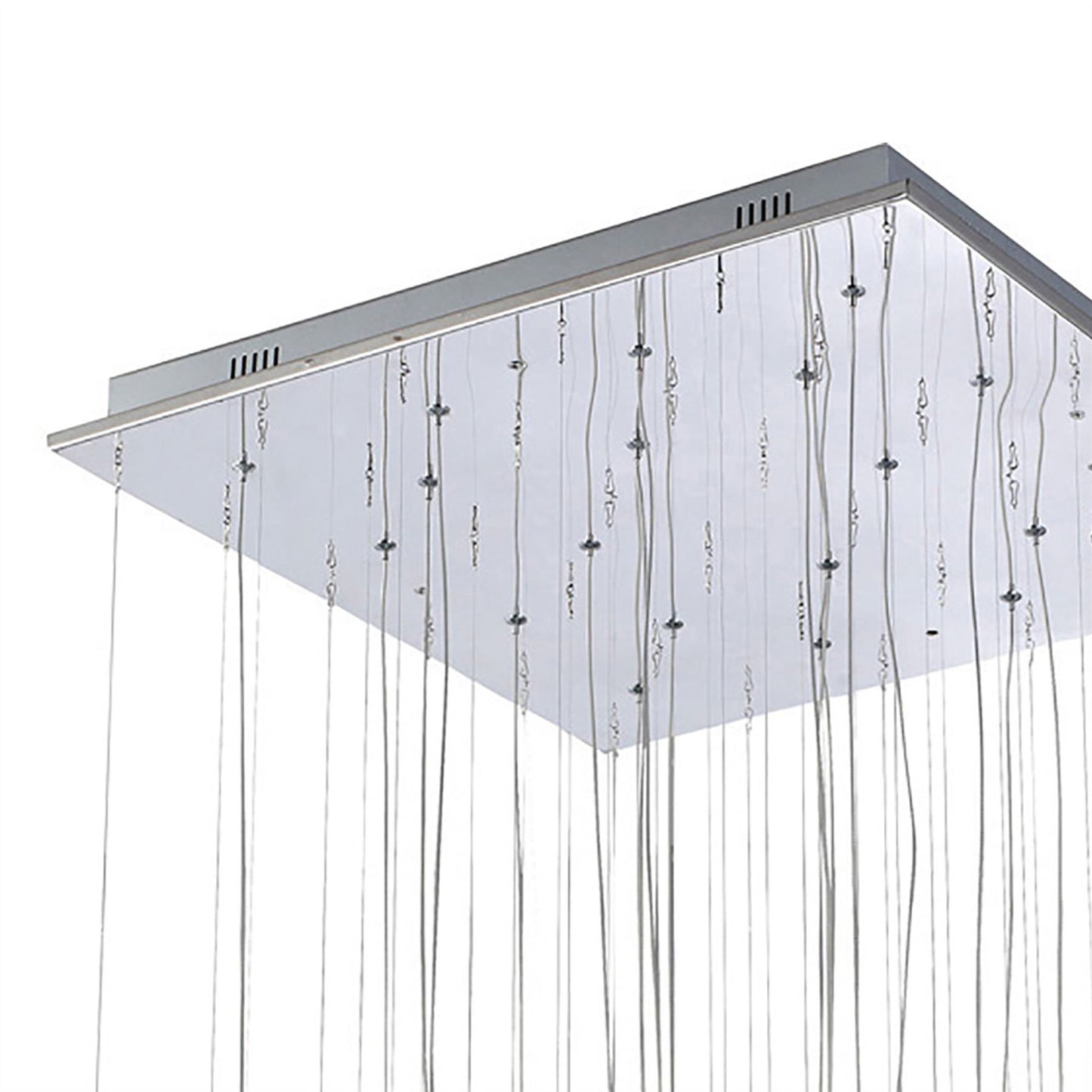 Diyas Class  Square 20 Light G4 Polished Chrome/White Glass/Crystal, NOT LED/CFL Compatible Ceiling Pendant Light Fitting