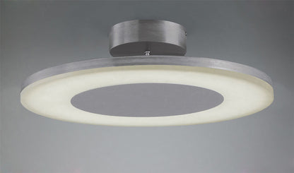 Mantra Hemisferic 48cm Ceiling 1 X 36W LED Round 3000K, 3240lm, Satin Aluminium/Frosted Acrylic, 3yrs Warranty Ceiling