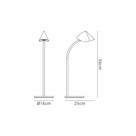 Mantra Capuccina Large 1 Light Table Lamp, 8.5W LED, 3000K, 610lm, White, 3yrs Warranty