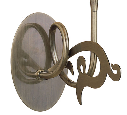 Mantra Acanto Wall Light Switched 1 Light E14, Antique Brass with Amber Cream Shade