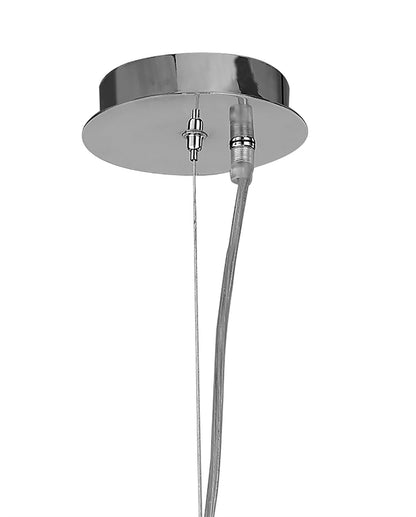 Mantra M4639 Loewe Single Pendant 3 Light E27, Polished Chrome with White Shade