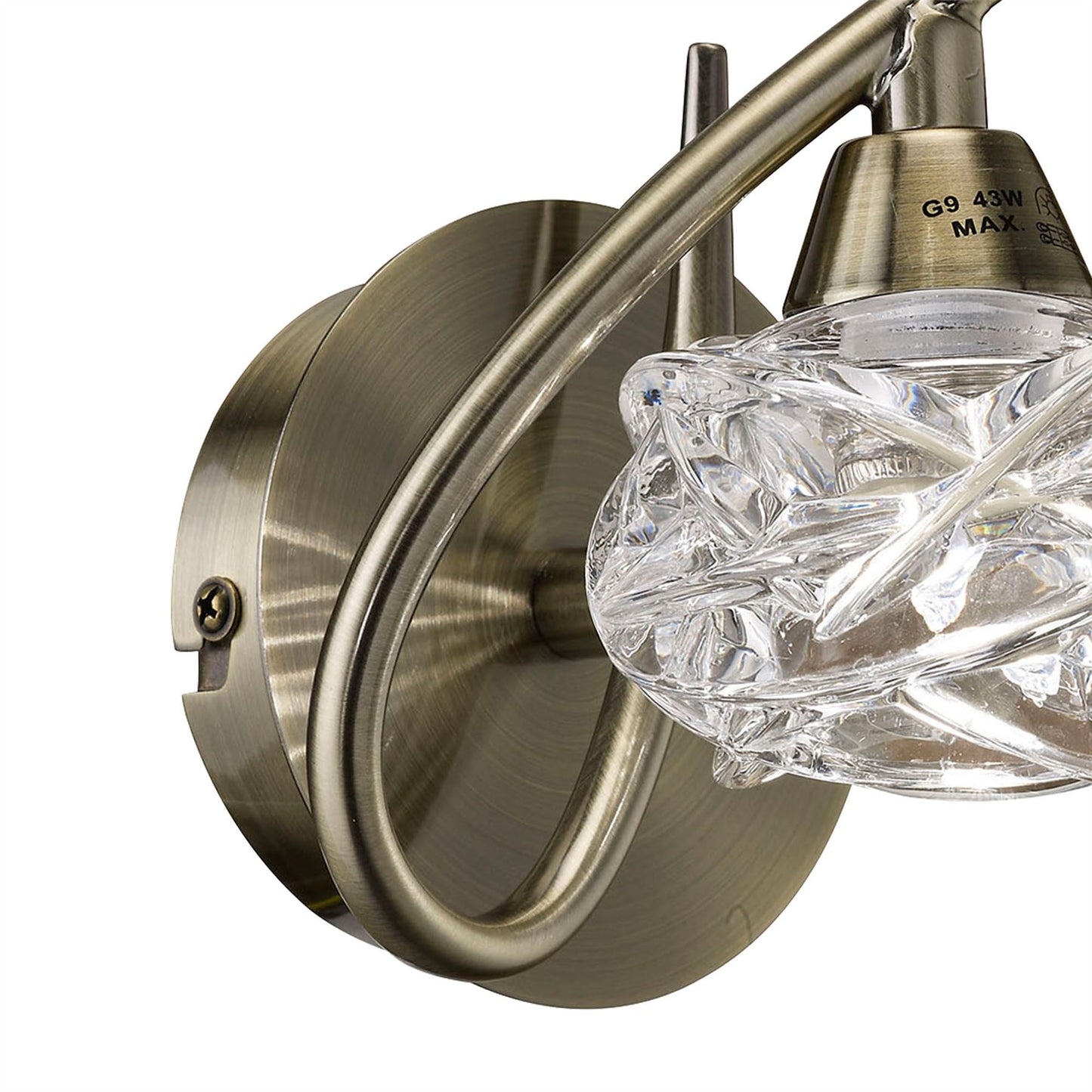 Mantra Maremagnum Wall Light Switched 1 Light G9, Antique Brass