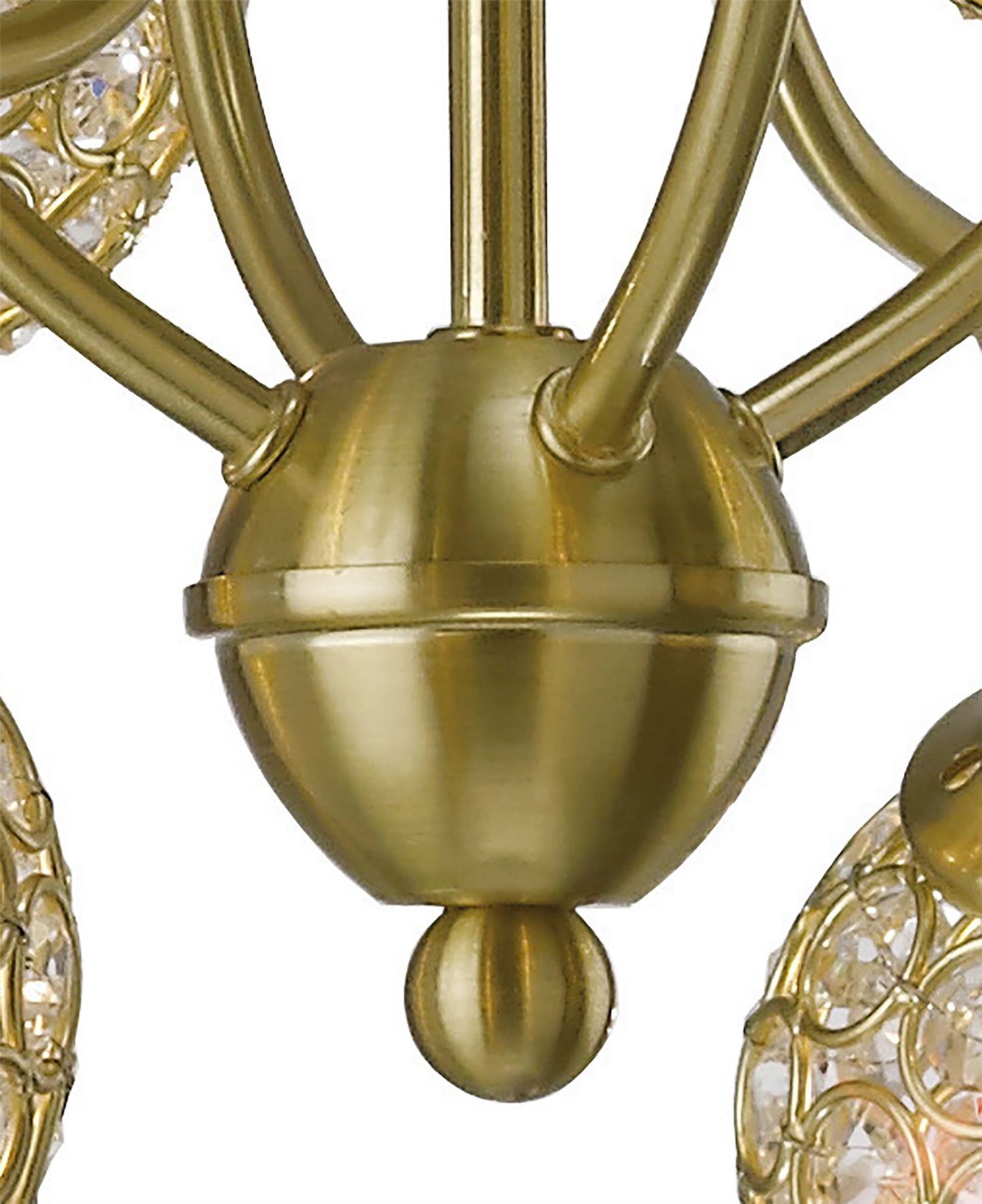 Diyas Apollo  8 Light G9 Satin Brass/Crystal Ceiling Pendant Light Fitting