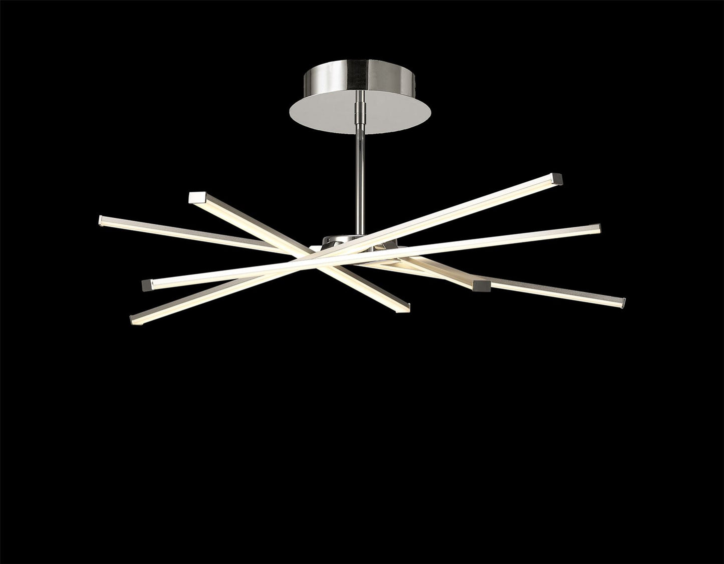 Mantra Star LED Star Semi Flush, 42W LED, 3000K, 3700lm, Silver/Frosted Acrylic/Polishde Chrome, 3yrs Warranty Ceiling