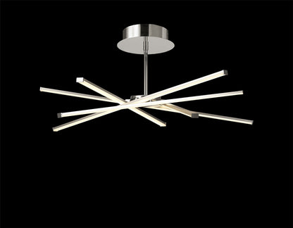 Mantra Star LED Star Semi Flush, 42W LED, 3000K, 3700lm, Silver/Frosted Acrylic/Polishde Chrome, 3yrs Warranty Ceiling