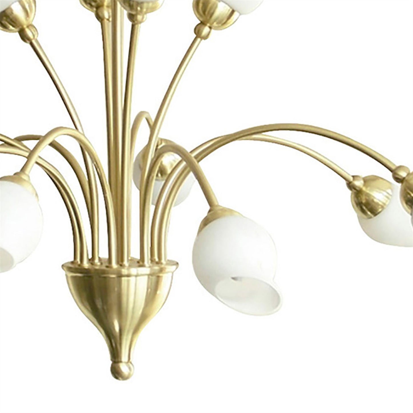 Diyas Rimini 69cm  12 Light G9 Satin Brass/Opal Glass Ceiling Pendant Light Fitting