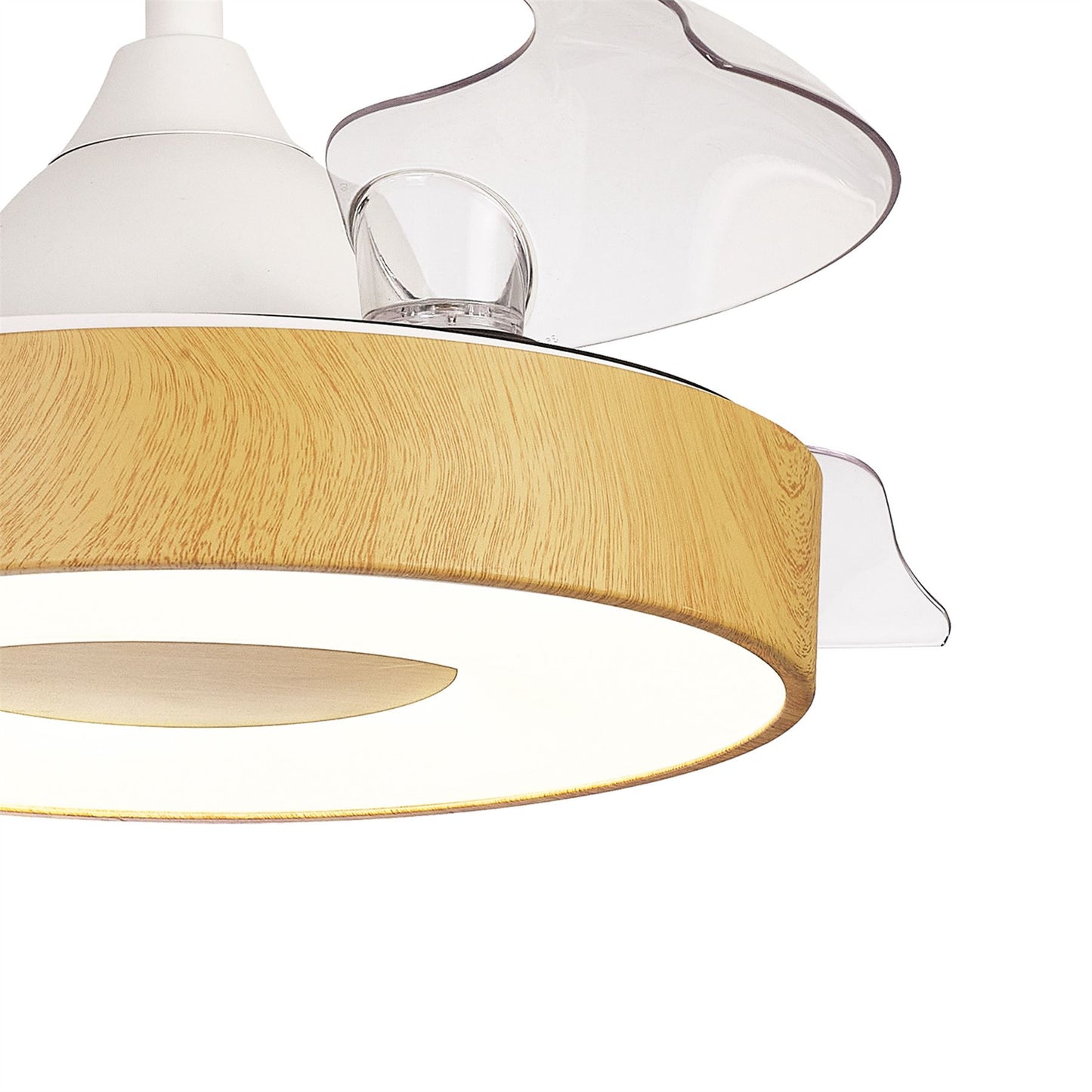 Coin Air 60W LED Dimmable Ceiling Light With Built-In 30W DC Reversible Fan, Remote & APP Control, Wood, 3300lm, 5yrs Warranty