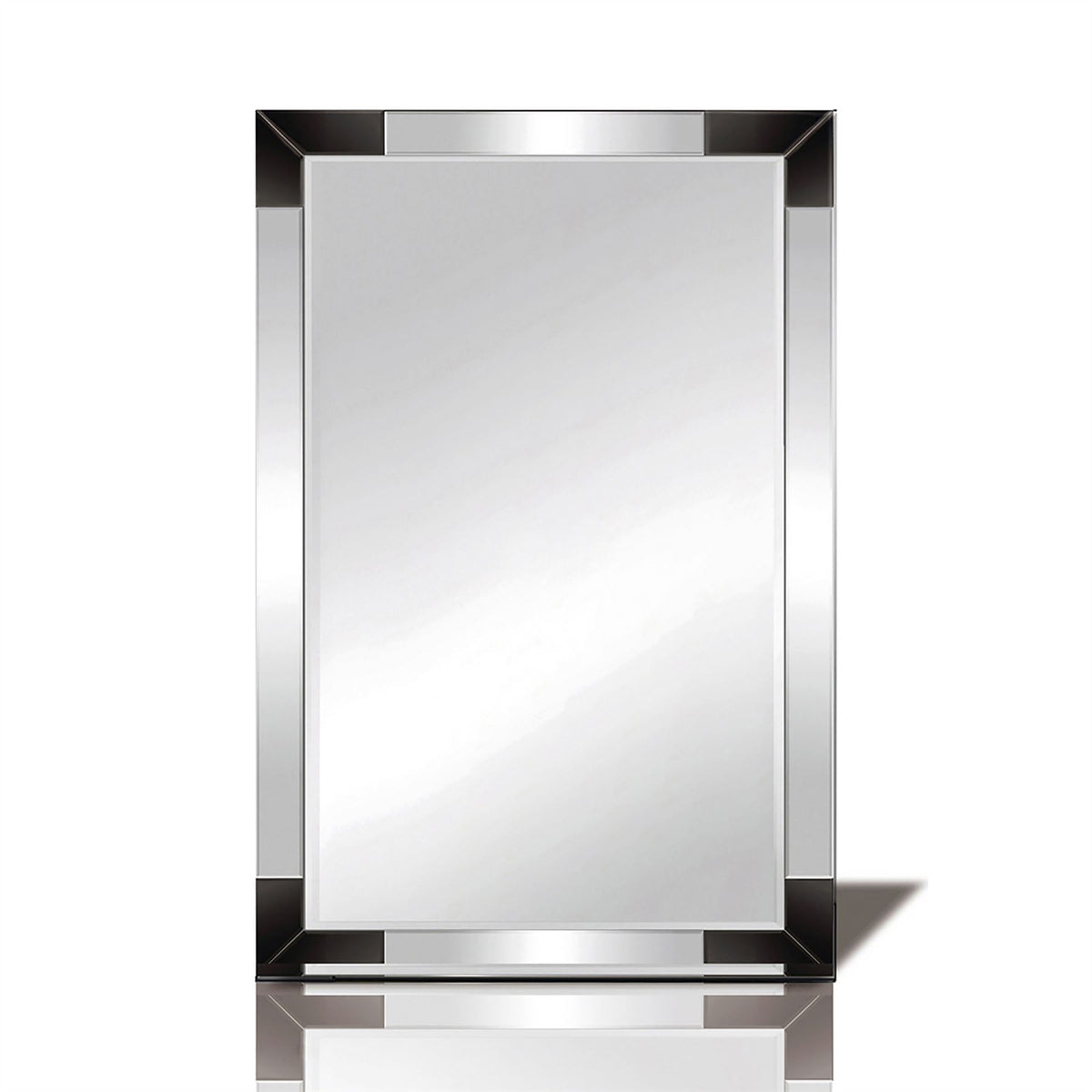 Diyas Home Emerson 120cm x 80cm Balck Corner Detailed Mirror (Pallet Shipment Only, Additional Charges May Apply.) Item Weight: 16kg Mirrors