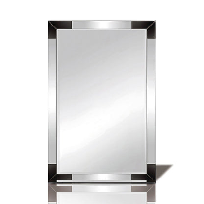 Diyas Home Emerson 120cm x 80cm Balck Corner Detailed Mirror (Pallet Shipment Only, Additional Charges May Apply.) Item Weight: 16kg Mirrors