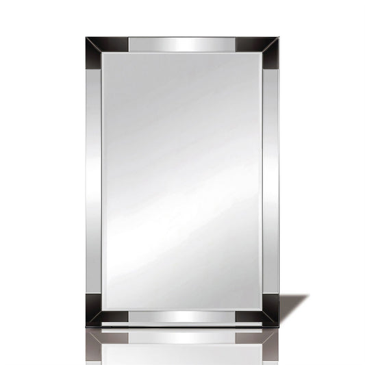 Diyas Home Emerson 120cm x 80cm Balck Corner Detailed Mirror (Pallet Shipment Only, Additional Charges May Apply.) Item Weight: 16kg Mirrors