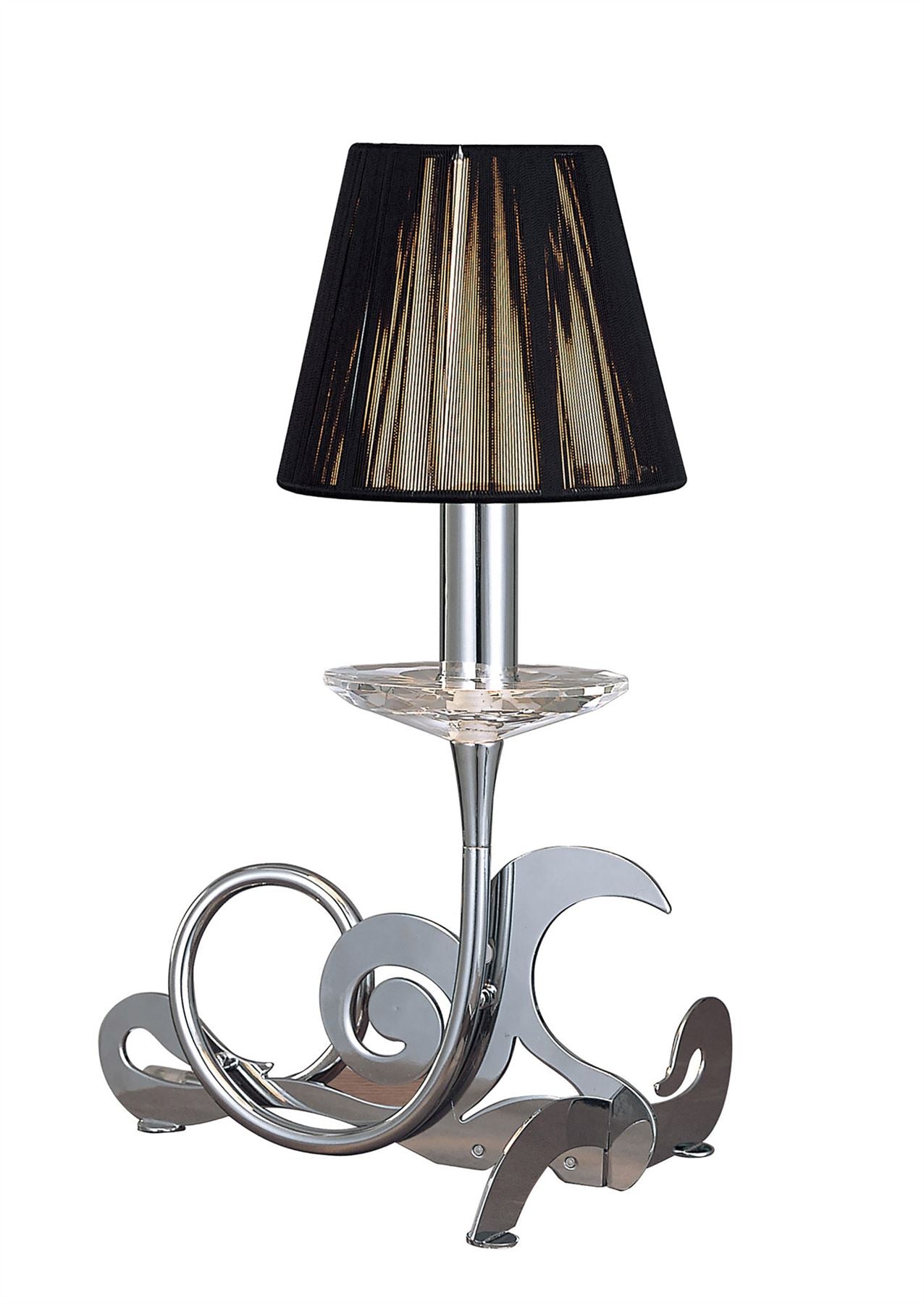 Mantra Acanto Table Lamp 1 Light E14, Polished Chrome with Black Shade