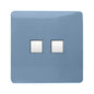 Trendi Artistic Modern Glossy Tactile Telephone Socket + Cat 5e&Cat 6 RJ45 PC Socket Sky