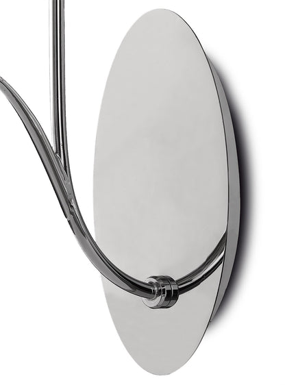 Mantra M6317 Andrea Wall Light, 1 x E14 (Max 20W), Polished Chrome, White Shades, Black Crystal Droplets