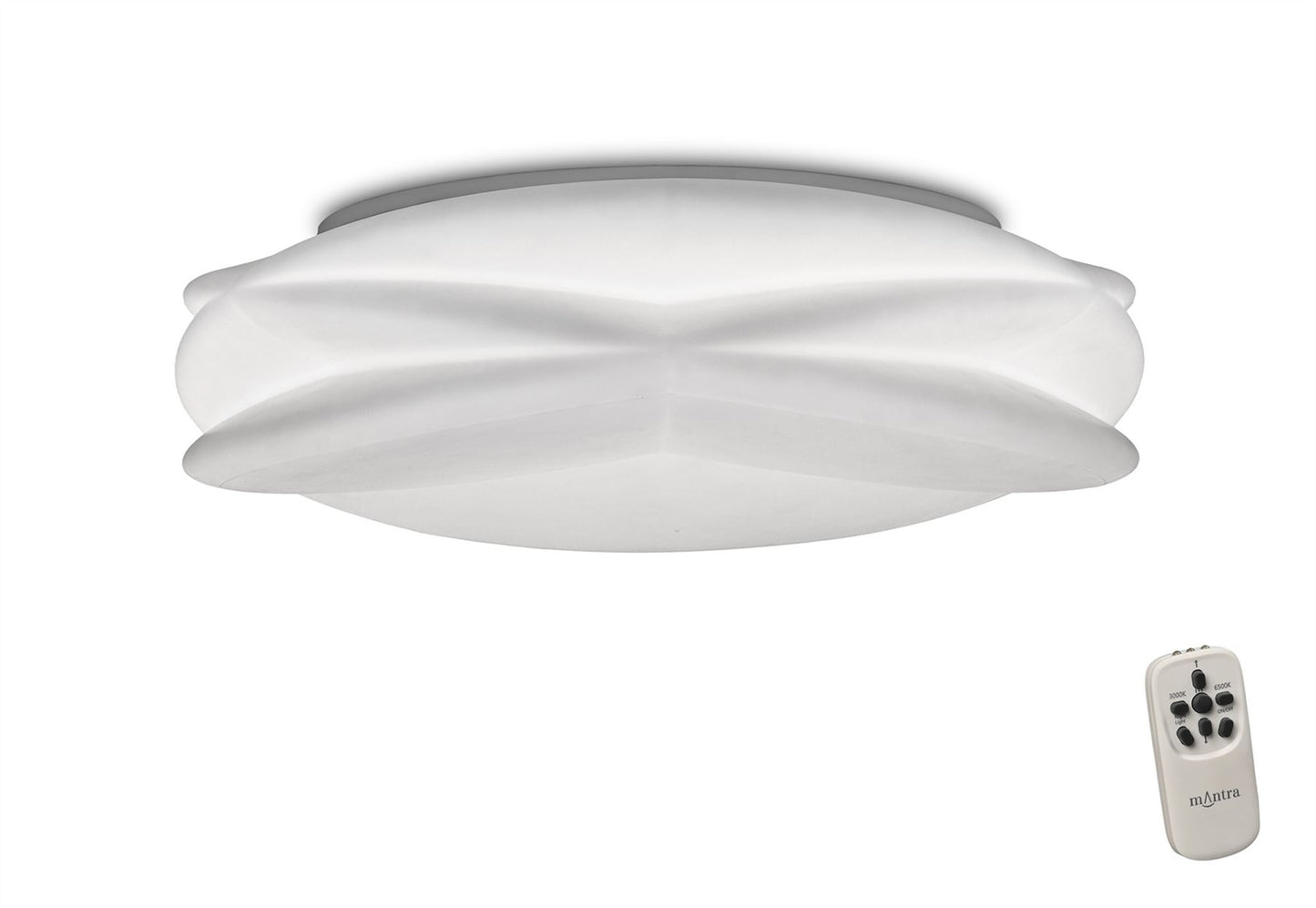 Mantra M5956 Lascas Flush 54cm Round 55W LED 3000-6500K Tuneable, 3800lm, Remote ControlWhite, 3yrs Warranty - M5956 Ceiling
