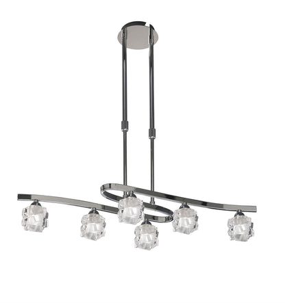 Mantra M1841 Ice Rectangular Telescopic Semi Flush Convertible 6 Light G9 ECO, Polished Chrome