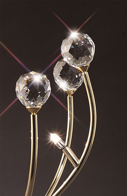 Diyas Xeena Crystal Table Lamp 3 Light G4 French Gold, NOT LED/CFL Compatible