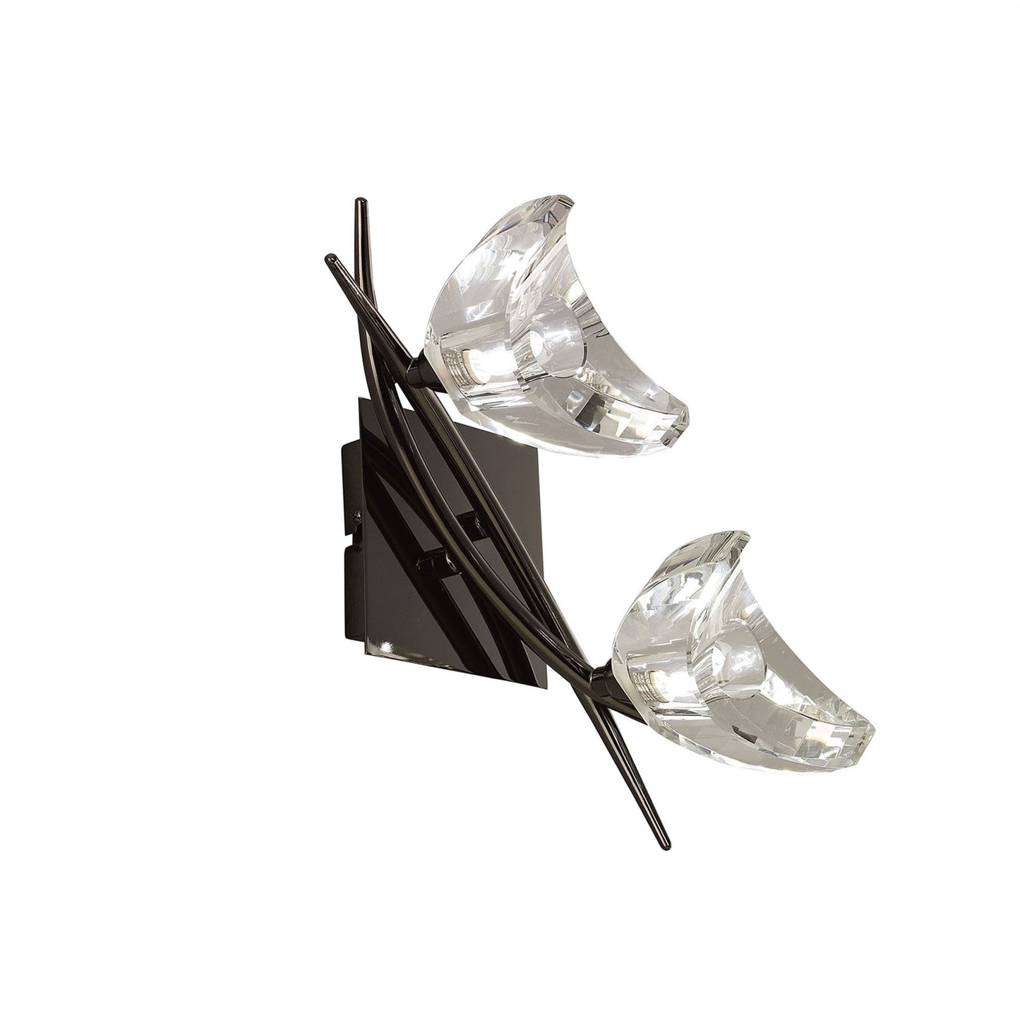 Mantra Eclipse Wall Light Switched 2 Light G9, Black Chrome