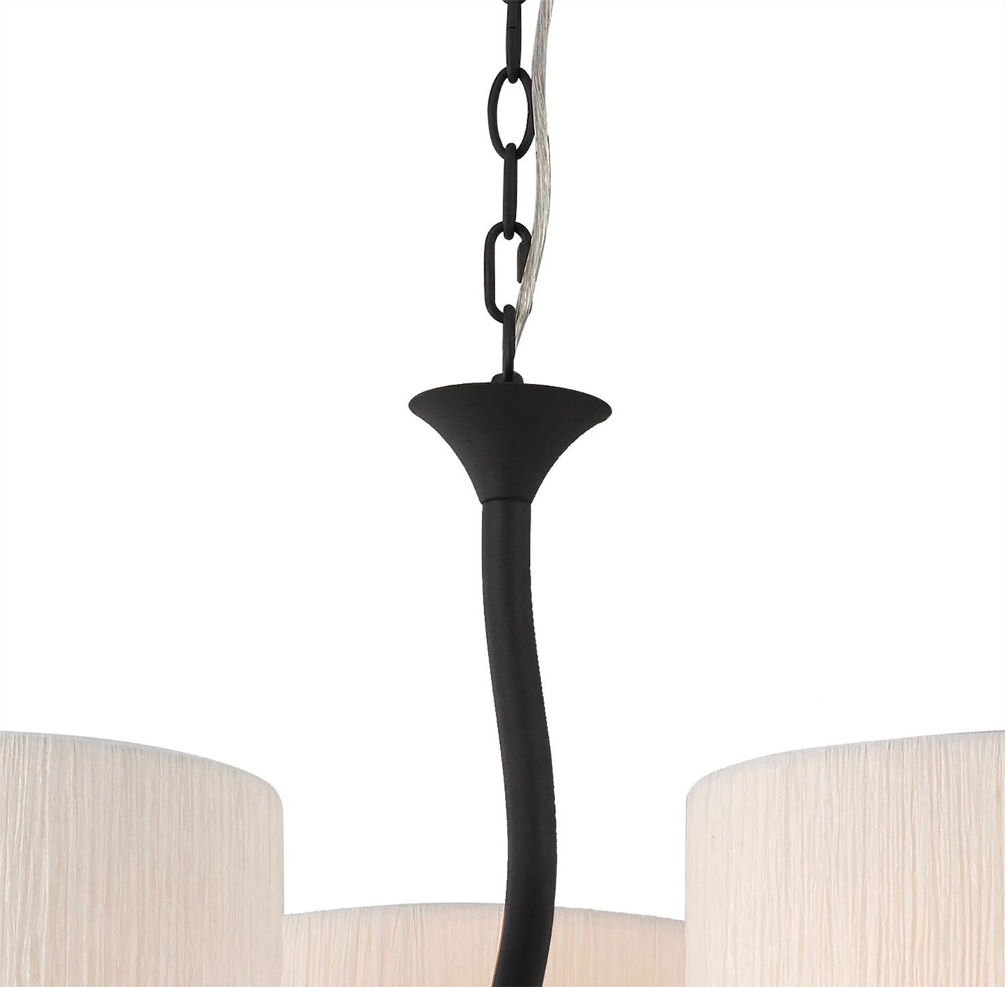 Mantra M1151 Eve Pendant 3 Light E27, Anthracite with White Round Shades